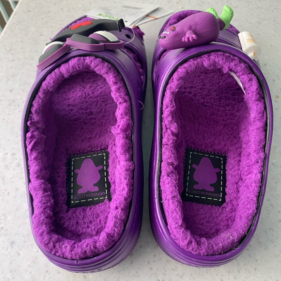 NWT McDonalds X Fuzzy Grimace Crocs - Picture 3 of 6